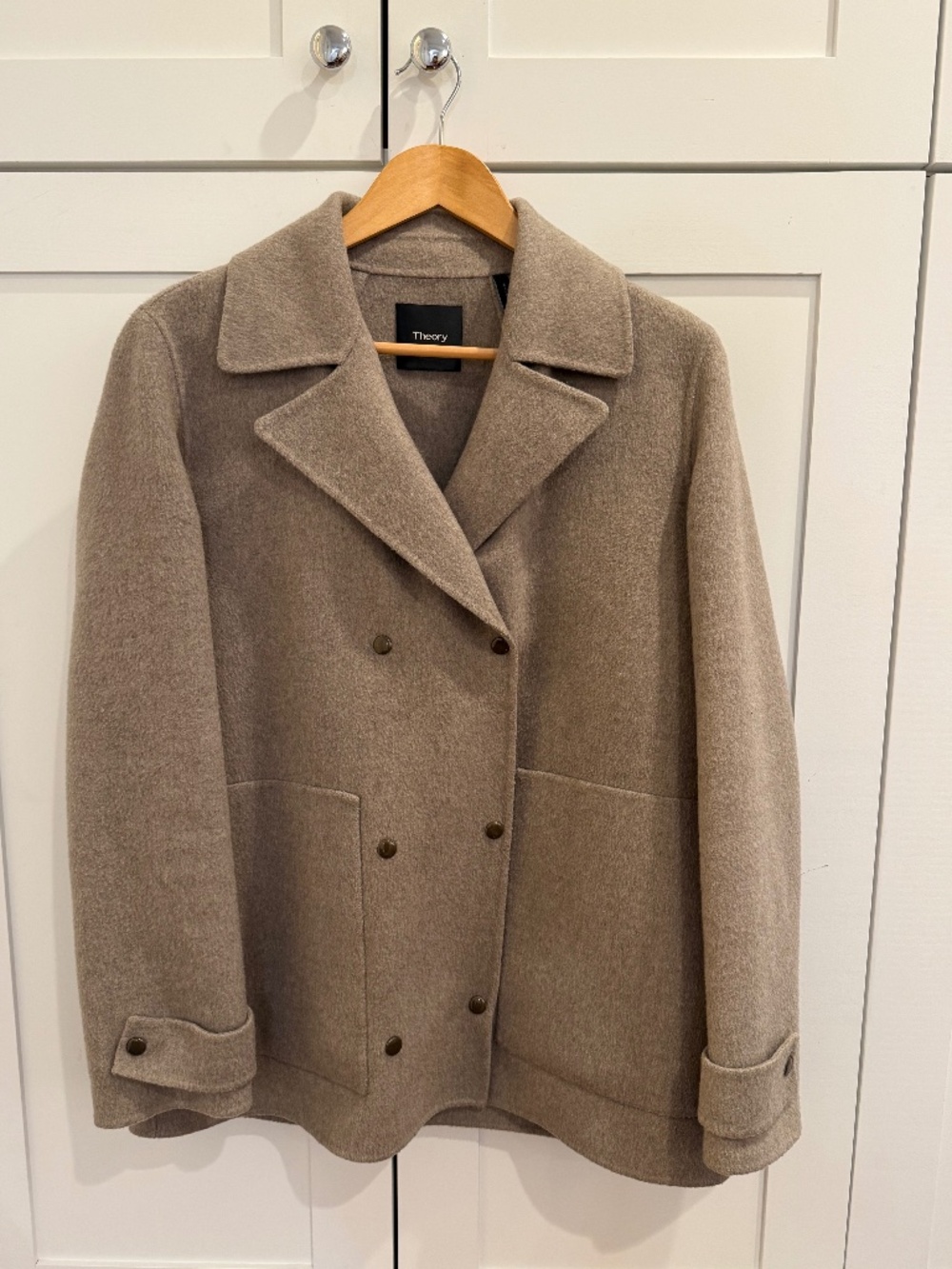 Theory Women’s coat - double breast wool blend sz S/P